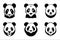 minimalist Silhouette Vector design of a panda Icon