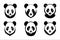 minimalist Silhouette Vector design of a panda Icon