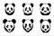 minimalist Silhouette Vector design of a panda Icon