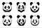 minimalist Silhouette Vector design of a panda Icon