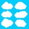 Minimalist Six fluffy clouds editable icon set