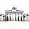 Minimalist Sketch Of Brandenburg Gate In Portland