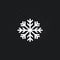 Minimalist Snowflake Logo With Delicate Markings On Black Background