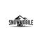 minimalist SNOWMOBILE mountain ski Logo design