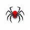 Minimalist Spider Icon: Red Spider Black Vector Illustration