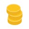 Minimalist stack of circled golden coins isometric 3d icon vector cash money for paying goods