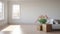 Minimalist Staging: Empty Living Room With Flowers