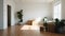Minimalist Staging: Empty Room With Boxes And Plants