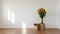 Minimalist Staging: Empty Room With Sunflowers