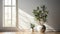 Minimalist Staging With Houseplants And White Windows