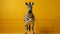 Minimalist Studio Photography: Charming Zebra In Yellow Room