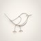 Minimalist Style Illustration With Simple Single-line Structure Of A Little Bird