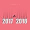 Minimalist style. man jump from 2017 to 2018.,Business concept idea