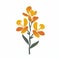 Minimalist Stylized Flower: Dark Yellow And Orange Freesia Silhouette