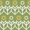 Minimalist sunflower inspired pattern in green