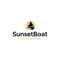 minimalist SunsetBoat boat sunset logo design