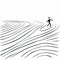 Minimalist Surrealism: The Man Walking On Smooth Line Vector