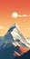 Minimalist Swiss Style Gasherbrum I Poster With Majestic Everest
