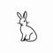 Minimalist Symbolic White Bunny Drawing - High Resolution Iconographic Art