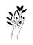 minimalist tatto of one hand holding plants