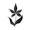 Minimalist tattoo flower silhouette art flourish and leaves