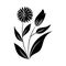 Minimalist tattoo organic flowers leaves silhouette art