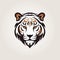 Minimalist Tiger Head Logo Design on White Background for Branding and Marketing.