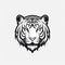 Minimalist Tiger Head Logo Design on White Background for Branding and Marketing.