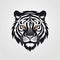 Minimalist Tiger Head Logo Design on White Background for Branding and Marketing.