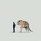 Minimalist Tiger Illustration: A Captivating Masterpiece In Minimalistic Symmetry