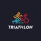 Minimalist Triathlon endurance multisport race, swimming, cycling, and running logo vector