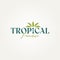 minimalist tropical palm tree typography logo template vector illustration design. simple modern travelers, beach lovers, vacation