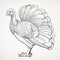 Minimalist Turkey Drawing In Detailed Duckcore Style