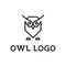 Minimalist unique Cool Owl logo concept