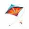 Minimalist Vector Art Of Kite Translucent Colors And Sharp Brushwork