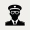 Minimalist Vector Icon Of Police Officer In Sunglasses And Uniform