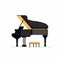 Minimalist Vector Illustration Of A Modern Grand Piano