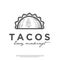 Minimalist vintage-style food logo tacos vector