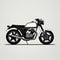 Minimalist Vintage Yamaha Motorcycle Vector In Light Gray And Black