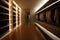 Minimalist Walkin Closet With Organized Shelving And Modern Lighting Contemporary Interior Design. Generative AI