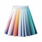 Minimalist Watercolor Blue Skirt With Rainbow Colors