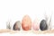 Minimalist Watercolor Easter Eggs with Earthy Tones on White Canvas