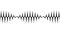 Minimalist Waveform Audio. Abstract black on white sound waves background.