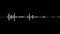 Minimalist Waveform Audio. Abstract White on black sound waves background.