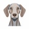 Minimalist Weimaraner Dog Head Icon - Cute And Expressive Emoji