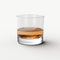 Minimalist Whiskey Glass Mockup On White Background