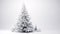 Minimalist white Christmas Tree in white room