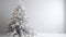 Minimalist white Christmas Tree in white room