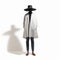 Minimalist White Coat For Women With Black Hat - Uhd Image