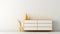 Minimalist White Dresser With Yellow Vase - Sleek And Stylish Furniture